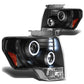 2009-2014 Ford F-150 LED Halo Projector Headlights - Black Housing