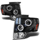 2009-2014 Ford F-150 LED Halo Projector Headlights - Black Housing