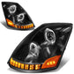 2004-2018 Volvo VN VNL LED Projector Headlights - Black Housing