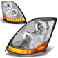 04-18 Volvo VN VNL LED Projector Headlights - Chrome Housing