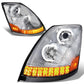 04-18 Volvo VN VNL LED Projector Headlights - Chrome Housing