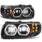 2008-2021 Peterbilt 388/389/567 Black Headlights
