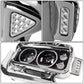 81-88 Peterbilt 359 / 87-07 379 / 08-21 389 LED Headlights - Black