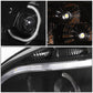 08-17 Freightliner Cascadia LED Halo Projector Headlights Black