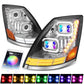 2004-2018 Volvo VN VNL Full LED RGB DRL Sequential Turn Signal Headlights