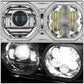 2018-2023 Volvo VNL/VNR White Halo Ring Chrome Headlights