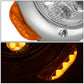 1967-1987 Peterbilt 359 LED Halo Ring Dual Projector Headlights Chrome