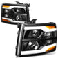 07-13 Chevrolet Silverado LED DRL Headlights - Black Housing