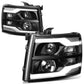 07-17 Chevrolet Silverado LED DRL Dual LED Headlights Black Housing