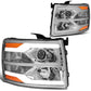 07-17 Chevrolet Silverado LED DRL Dual LED Headlights Chrome Housing