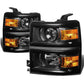 2014-2015 Chevrolet Silverado 1500 LED Projector Headlights Black