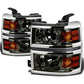2014-2015 Chevrolet Silverado 1500 LED Projector Headlights - Smoke