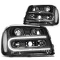 02-09 Chevrolet Trailblazer LED DRL OE Style Headlights - Black Housing