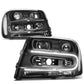 02-09 Chevrolet Trailblazer LED DRL OE Style Headlights - Black Housing