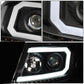 2004-2008 Ford F-150 LED DRL Projector Headlights Black Housing