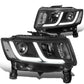 14-16 Jeep Grand Cherokee Projector Headlights Black Housing Clear