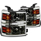 14-16 Chevrolet Silverado LED Projector Headlights Smoke Housing