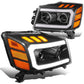 2004-2015 Nissan Titan/Armada 3D LED DRL Projector Headlights Black