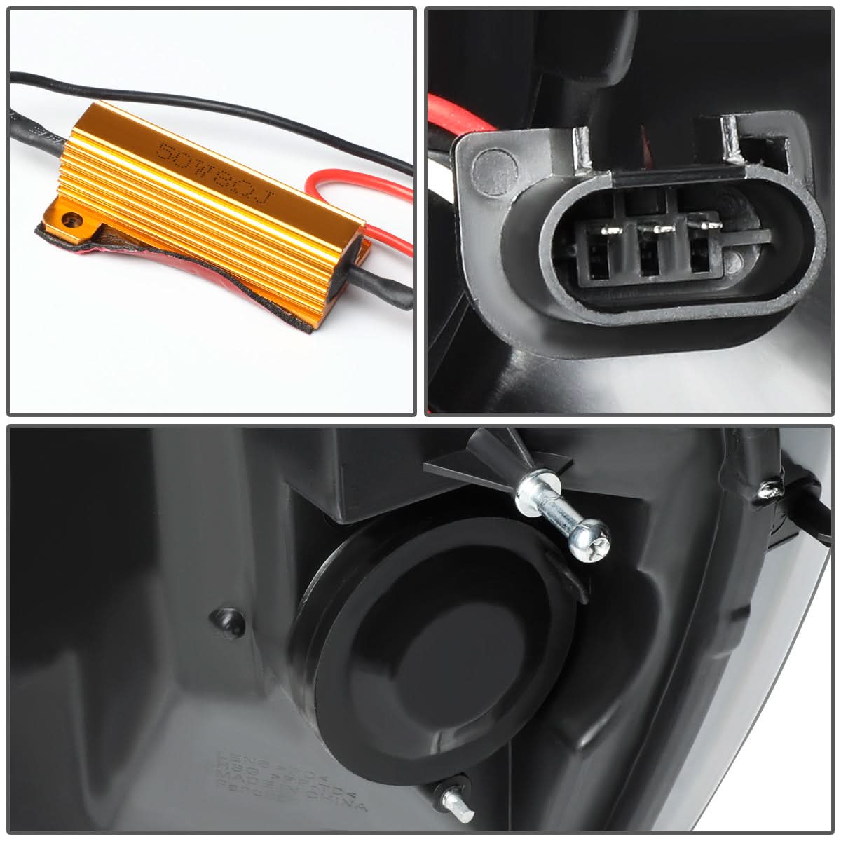 06-09 Dodge Ram LED DRL Projector Headlights Black Housing Clear Corner