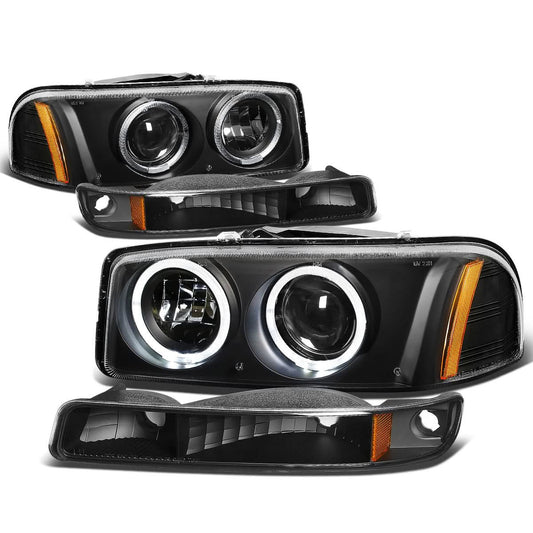 99-07 GMC Sierra Yukon LED Dual Halo Projector Headlights