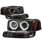 99-07 GMC Sierra Yukon LED Dual Halo Projector Headlights Smoke