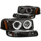 99-07 GMC Sierra Yukon LED Dual Halo Projector Headlights Smoke