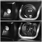07-13 GMC Sierra LED U-Bar Halo Projector Headlights Black Housing