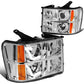 07-13 GMC Sierra L-Bar Halo Projector Headlights Chrome Housing