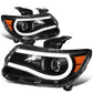 15-20 Chevrolet Colorado LED U-Tube DRL Projector Headlights Black