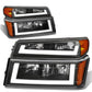 04-12 Chevrolet Colorado LED DRL Headlights - Black Housing
