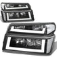 04-12 Chevrolet Colorado LED DRL Headlights Black Housing Clear Corner