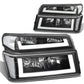 04-12 Chevrolet Colorado LED DRL Headlights Black Housing Clear Corner