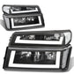 04-12 Chevrolet Colorado LED DRL Headlights Black Housing Clear Corner