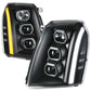 07-14 Cadillac Escalade Projector Headlights Black Housing Clear Corner