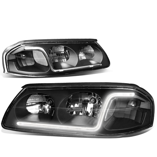 2000-2005 Chevrolet Impala LED DRL Headlights - Black Housing