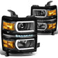 14-15 Chevrolet Silverado 1500 LED DRL Headlights Black Housing