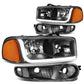 01-07 GMC Sierra/Yukon LED DRL Headlights 4PC Black Housing