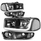 01-07 GMC Sierra/Yukon LED DRL Headlights 4PC Black Housing