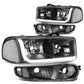 01-07 GMC Sierra/Yukon LED DRL Headlights 4PC Black Housing