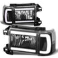 87-91 Ford Bronco F-150 F-250 F-350 LED DRL Headlights Black Housing