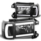87-91 Ford Bronco F-150 F-250 F-350 LED DRL Headlights Black Housing