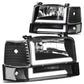 92-96 Ford F-150 F-250 F-350 Bronco Dual LED DRL Headlights Black