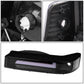 92-96 Ford F-150 F-250 F-350 Bronco Dual LED DRL Headlights Black
