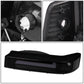 92-96 Ford F-150 F-250 F-350 Bronco Dual LED DRL Headlights Black