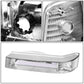92-96 Ford F-150 F-250 F-350 Bronco Dual LED DRL Headlights Chrome
