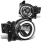 07-14 Toyota FJ Cruiser LED DRL Headlights - Black Housing Clear Corner
