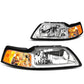 99-04 Ford Mustang LED DRL Headlights Chrome Housing