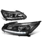 2013-2015 Honda Accord LED DRL Projector Headlights Black Housing
