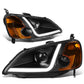 01-03 Honda Civic LED DRL Projector Headlights Black Housing