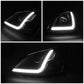 01-03 Honda Civic LED DRL Projector Headlights Black Housing